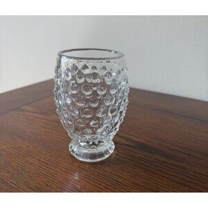 Vintage Tiara Hobnail Iridescent Clear Glass Tumbler Indiana